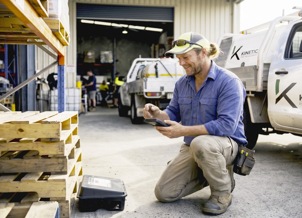 Kinetic pest management technician at work